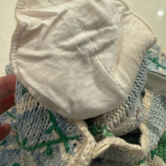 Vintage Crochet Storytelling Spring Bunny Chicks Cardigan Size L Eagle Eye 1995 - Picture 4 of 16